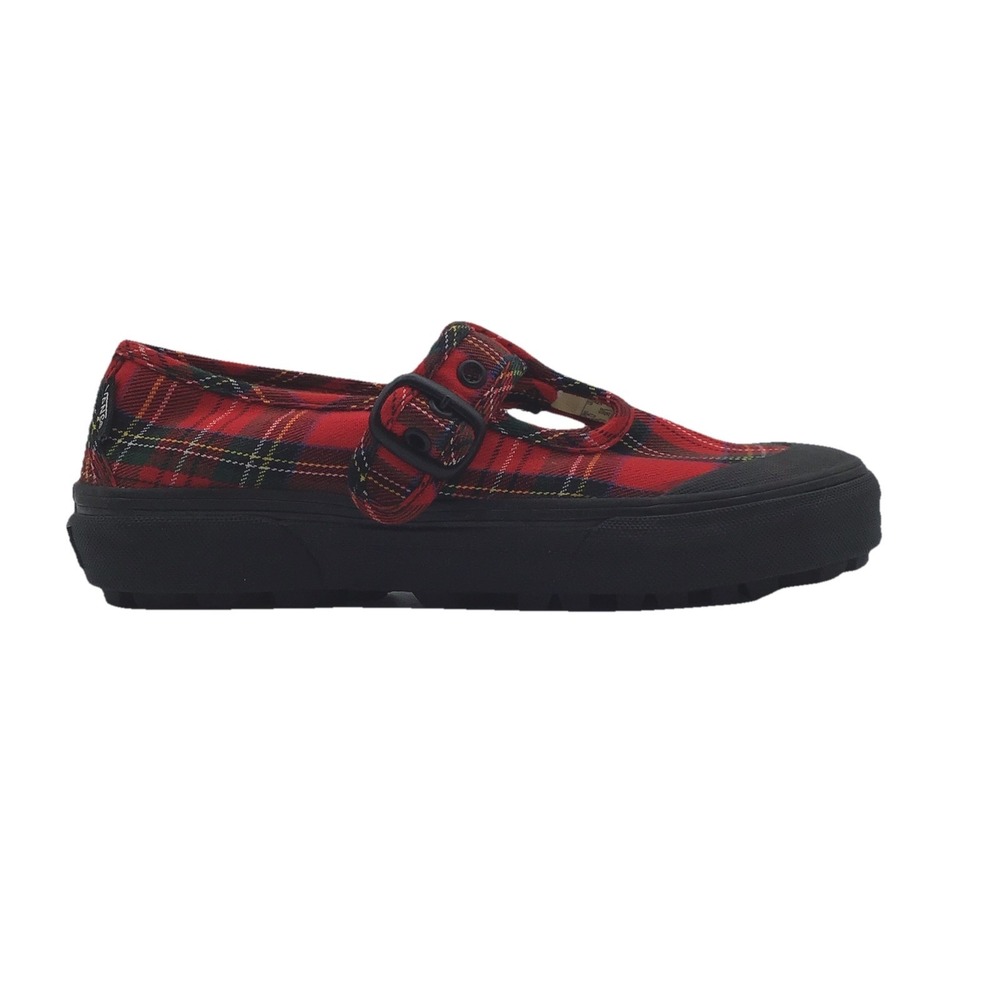Vans Style 93 Mary Jane Red Tartan Plaid Platform Shoes Women's Size 6.5